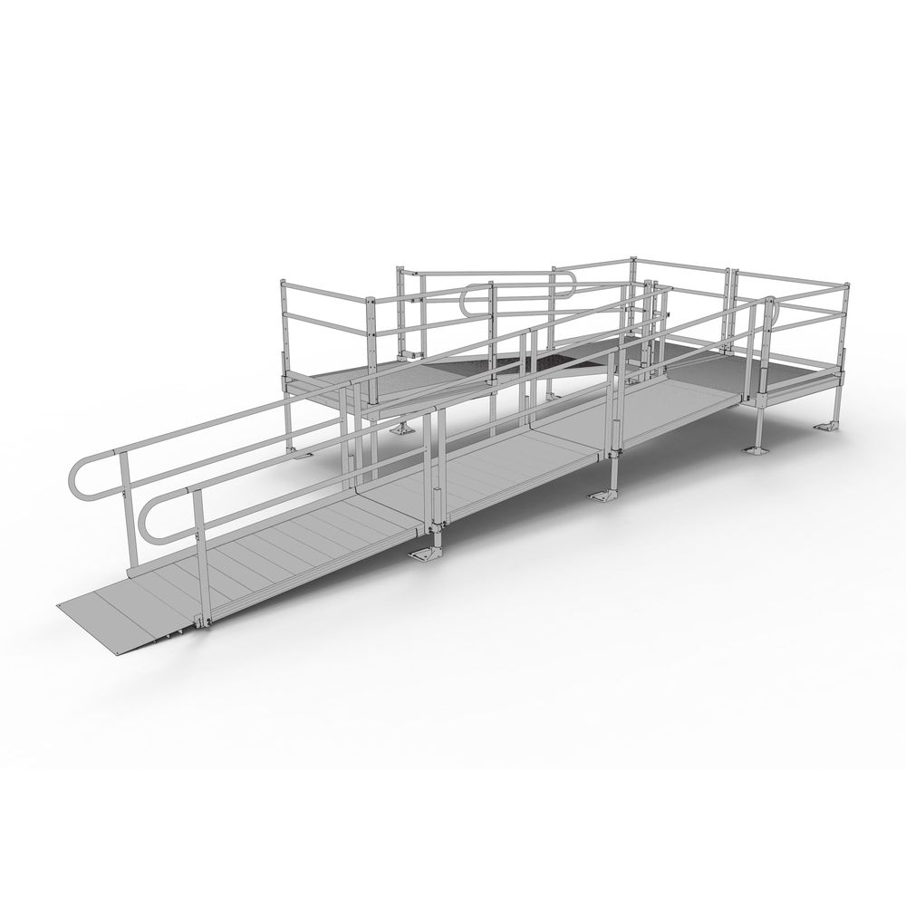 Tts Ramps 24' EZ-ACCESS® PATHWAY U Wheelchair Ramp Kit w/4' Platforms | Discount ...