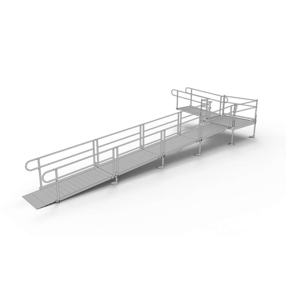 30' EZ-ACCESS® PATHWAY L Modular Ramp Kit w/5' Turn Platform | Discount ...