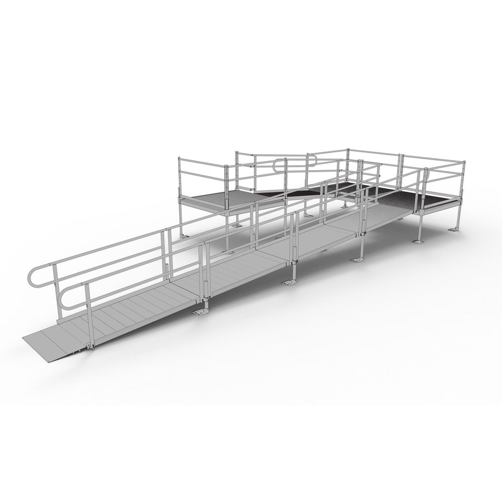 Cy Universal Ramp 30' EZ-ACCESS® PATHWAY U Wheelchair Ramp Kit w/5' Platforms | Discount ...
