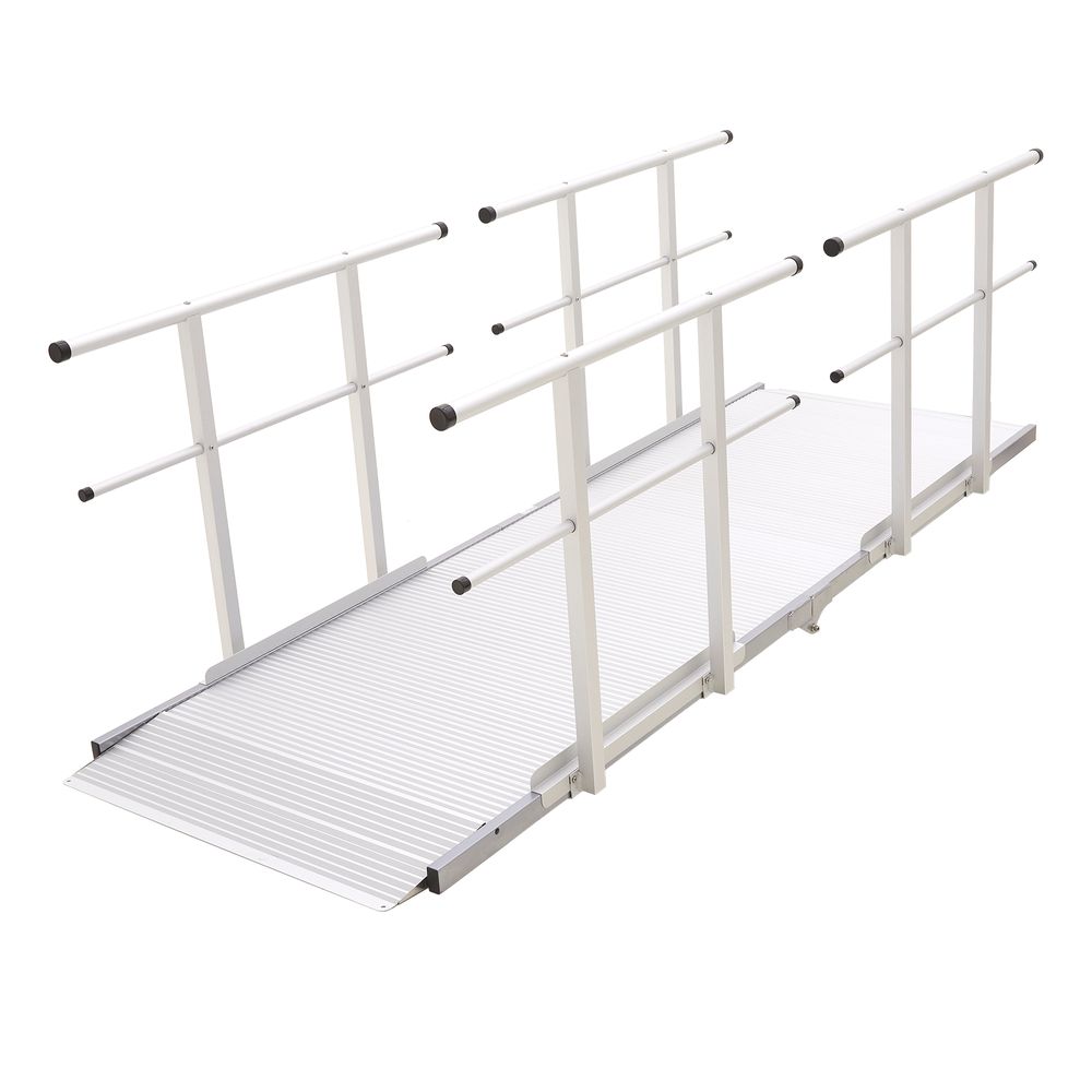 Ramp With Rails Silver Spring Folding Aluminum Wheelchair Access Ramps with Handrails ...