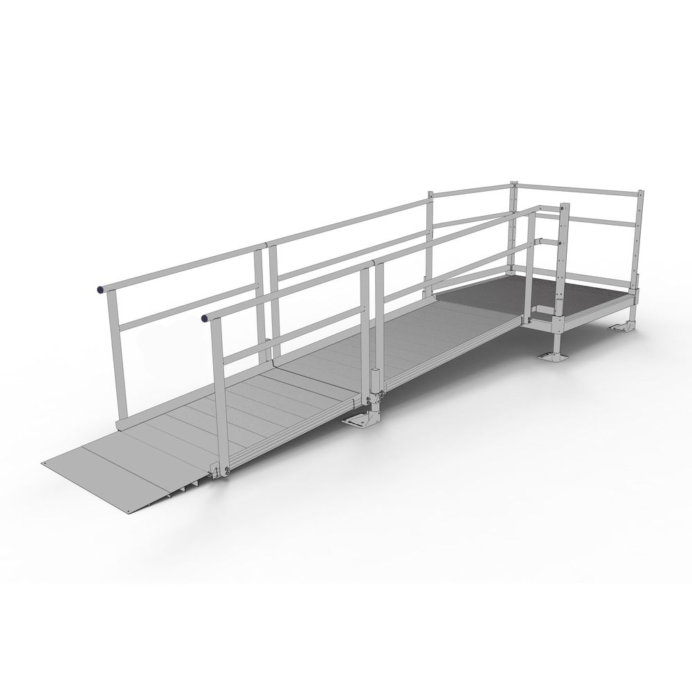11' Silver Spring Clearway Side Straight Ramp, 4' Platform | Discount Ramps