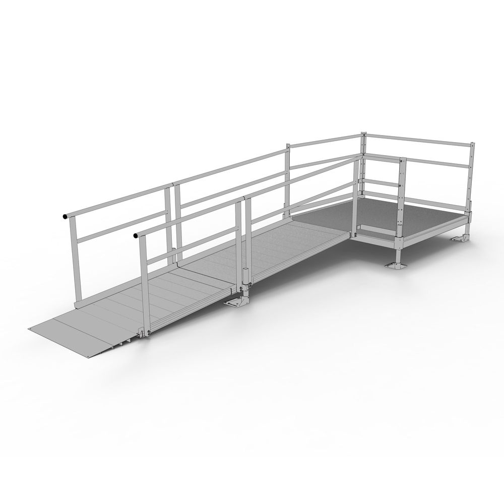 Side Rails For Ramp 11' Silver Spring Clearway Side Straight Ramp, 5' Platform | Discount Ramps