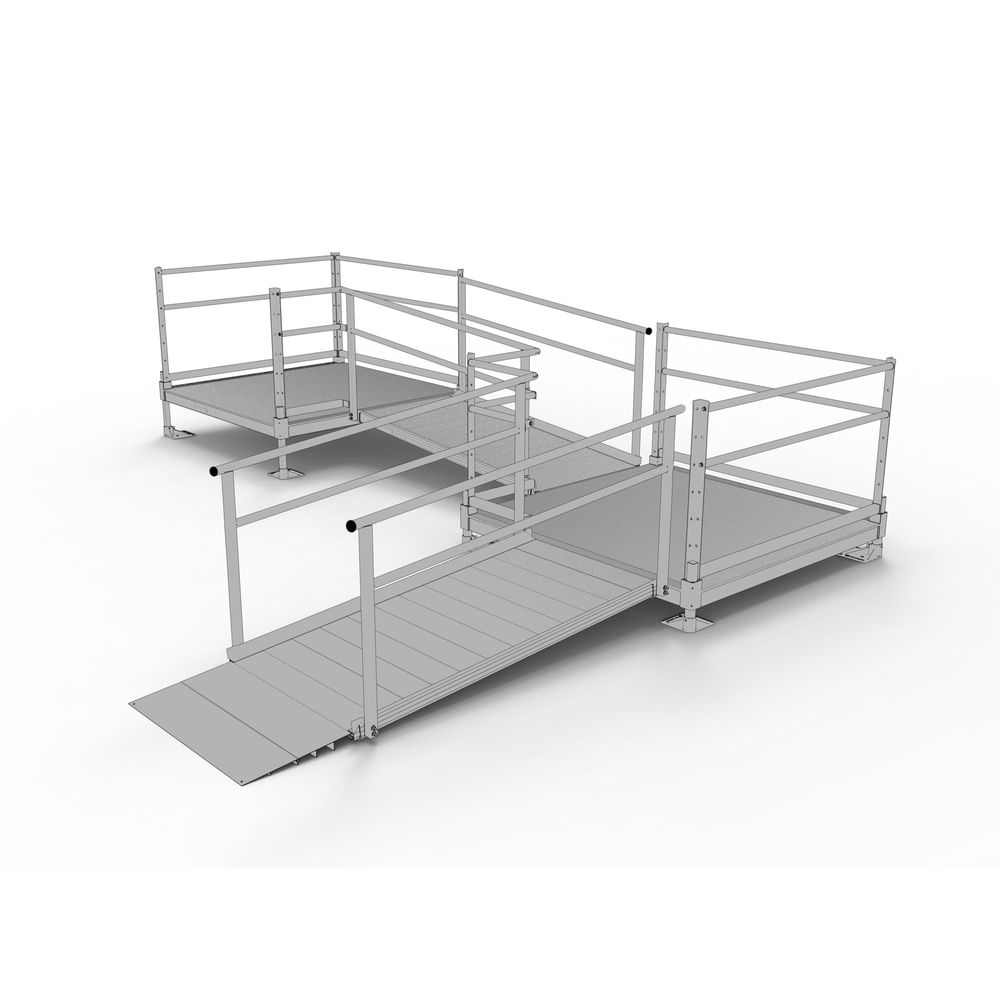 Silver Spring Clearway 12' L-Shape Mod Ramp, 5' Platforms | Discount Ramps