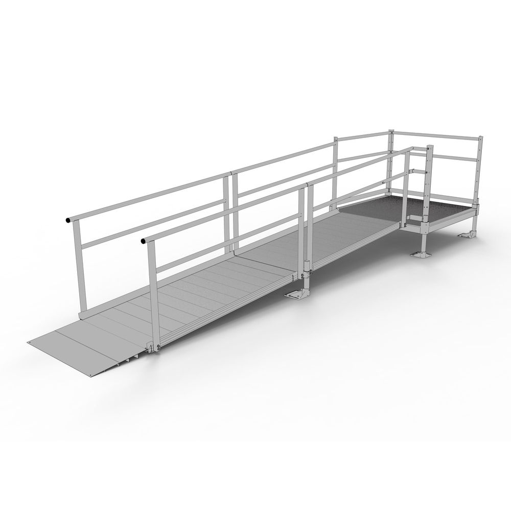 12' Silver Spring Clearway Side Straight Ramp, 4' Platform | Discount Ramps