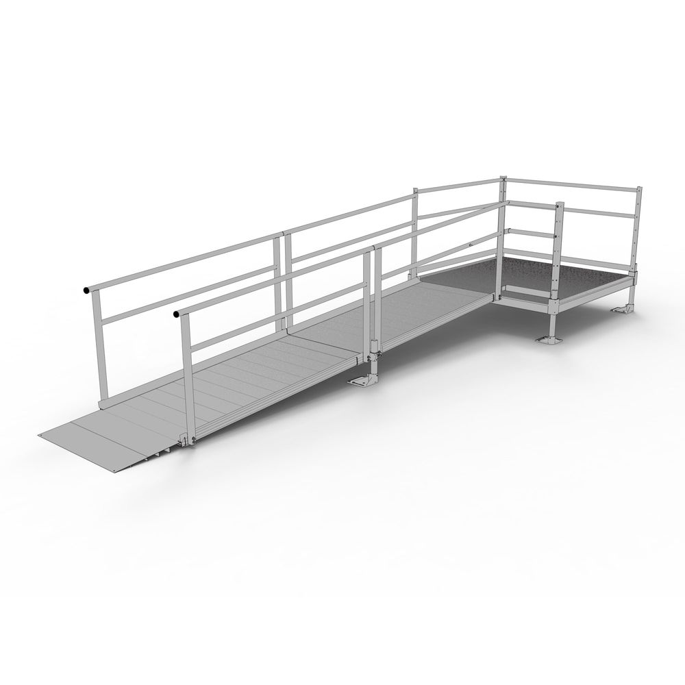 Ss Ramp Platform 12' Silver Spring Clearway Side Straight Ramp, 5' Platform | Discount Ramps