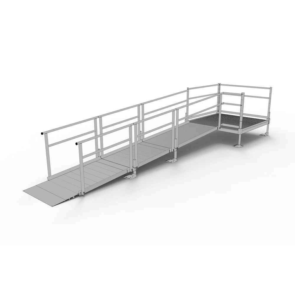 15' Silver Spring Clearway Side Straight Ramp, 5' Platform | Discount Ramps