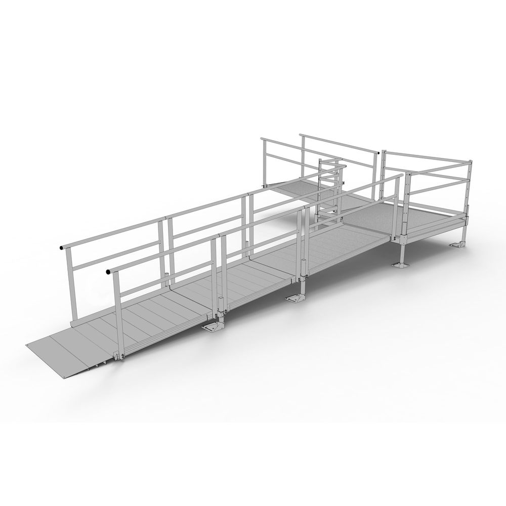 Discount Ramps Free Silver Spring Clearway 21' L-Shape Modular Ramp, 5' Platform | Discount ...