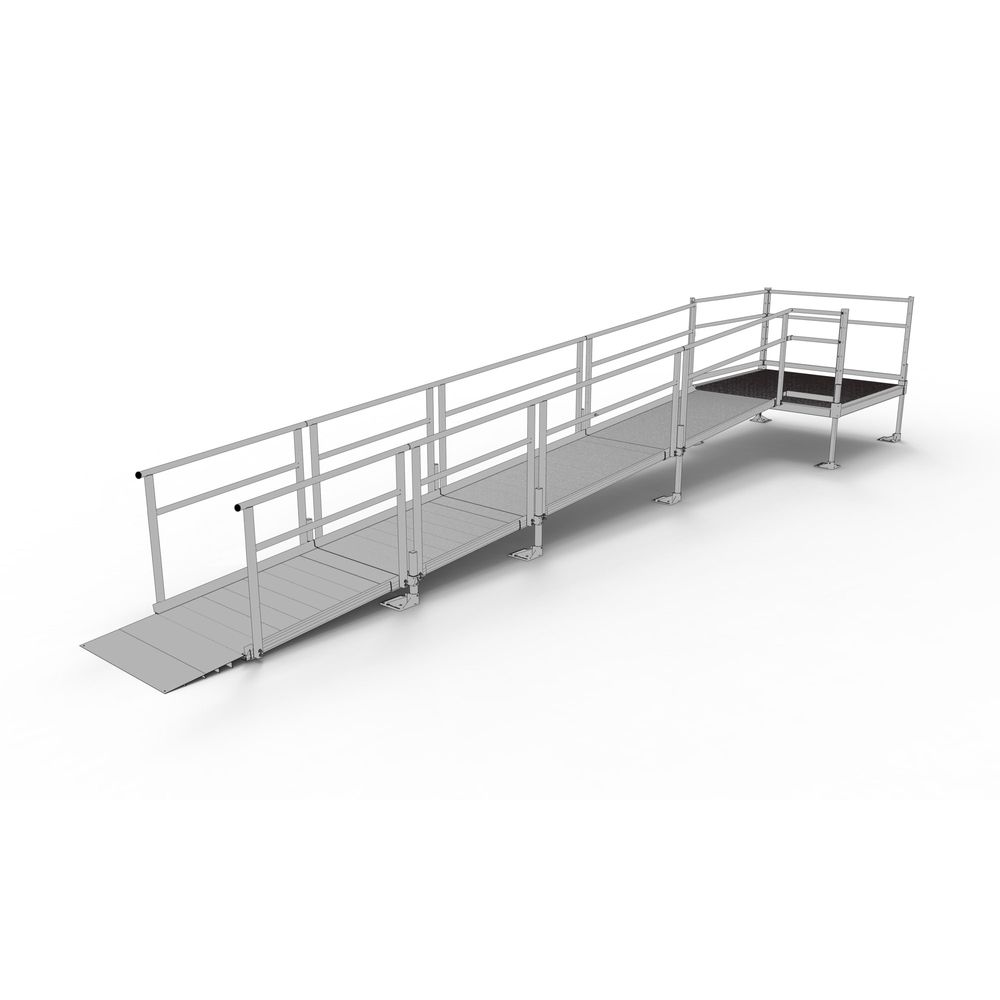 Silver Cross Ramp 21' Silver Spring Clearway Side Straight Ramp, 5' Platform | Discount Ramps