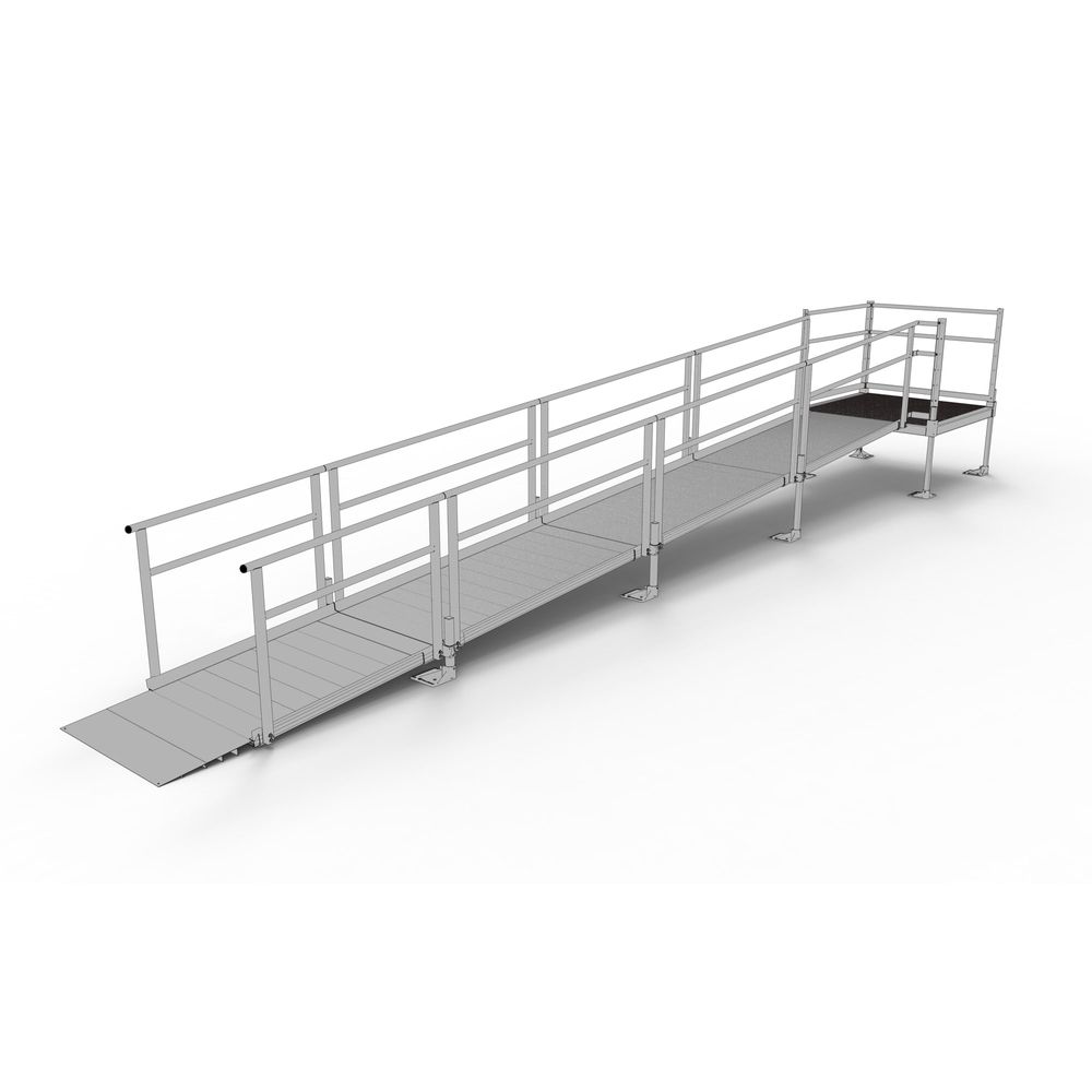 22' Silver Spring Clearway Side Straight Ramp, 4' Platform | Discount Ramps