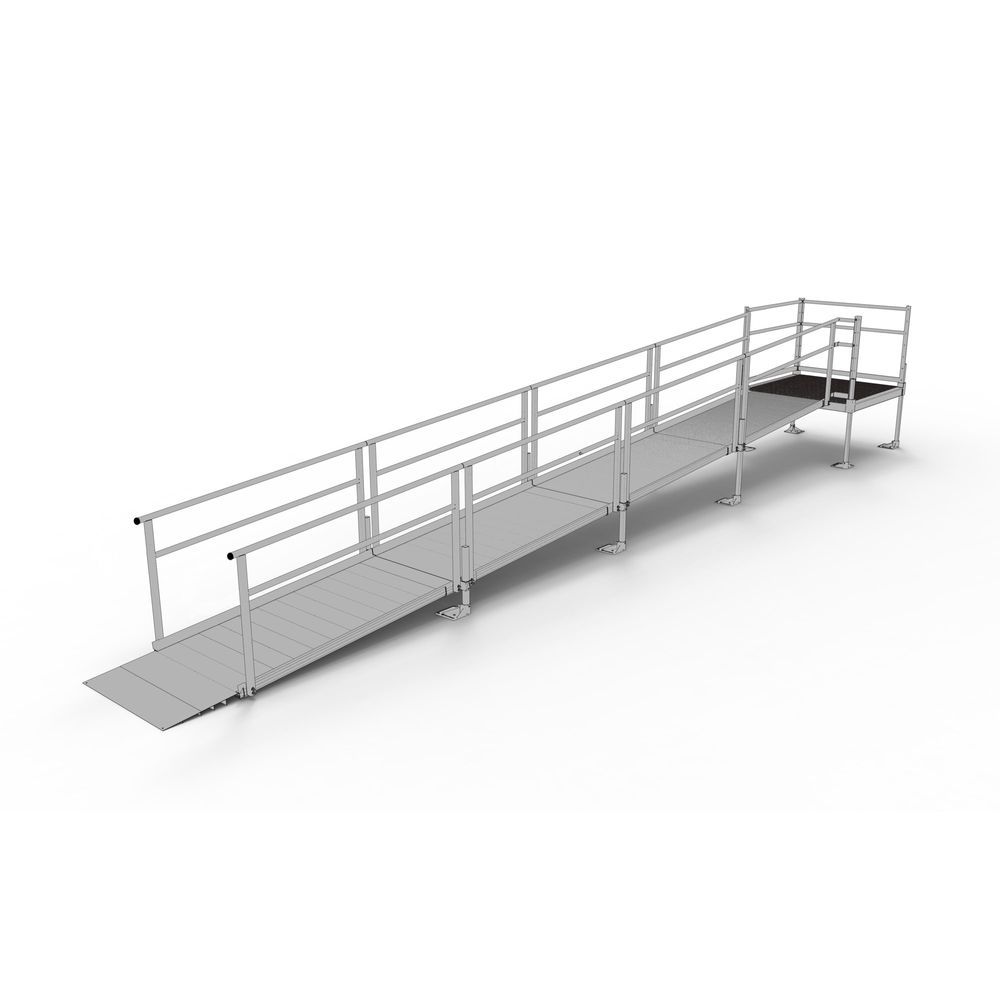 24' Silver Spring Clearway Side Straight Ramp, 4' Platform | Discount Ramps