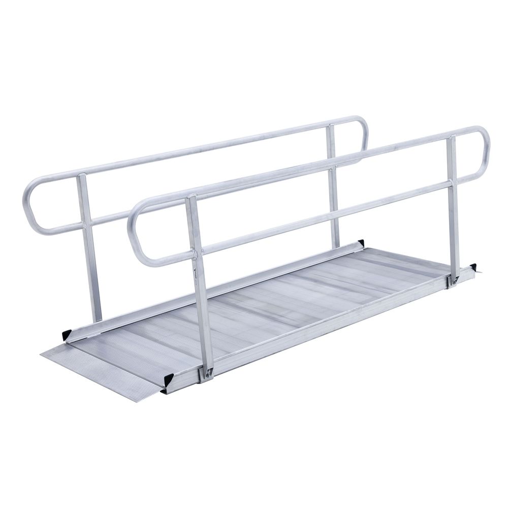 Handi Ramps Pipe Ramps Titan Ramps 8' Wheelchair Entry Ramp w Handrails 850 lb | Discount Ramps