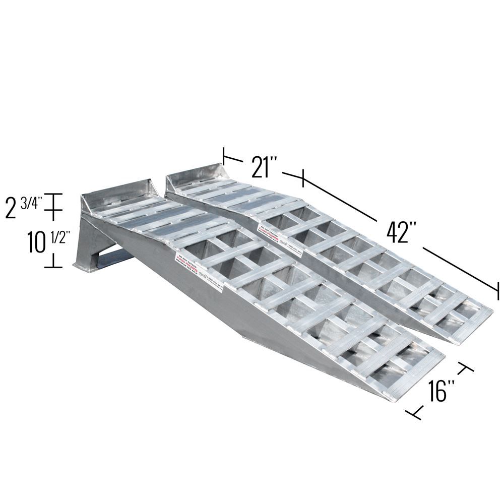 Discount Ramps Aluminum 3,000 Lb Low Profile Car Ramps - CR-7214, 95.5" Long